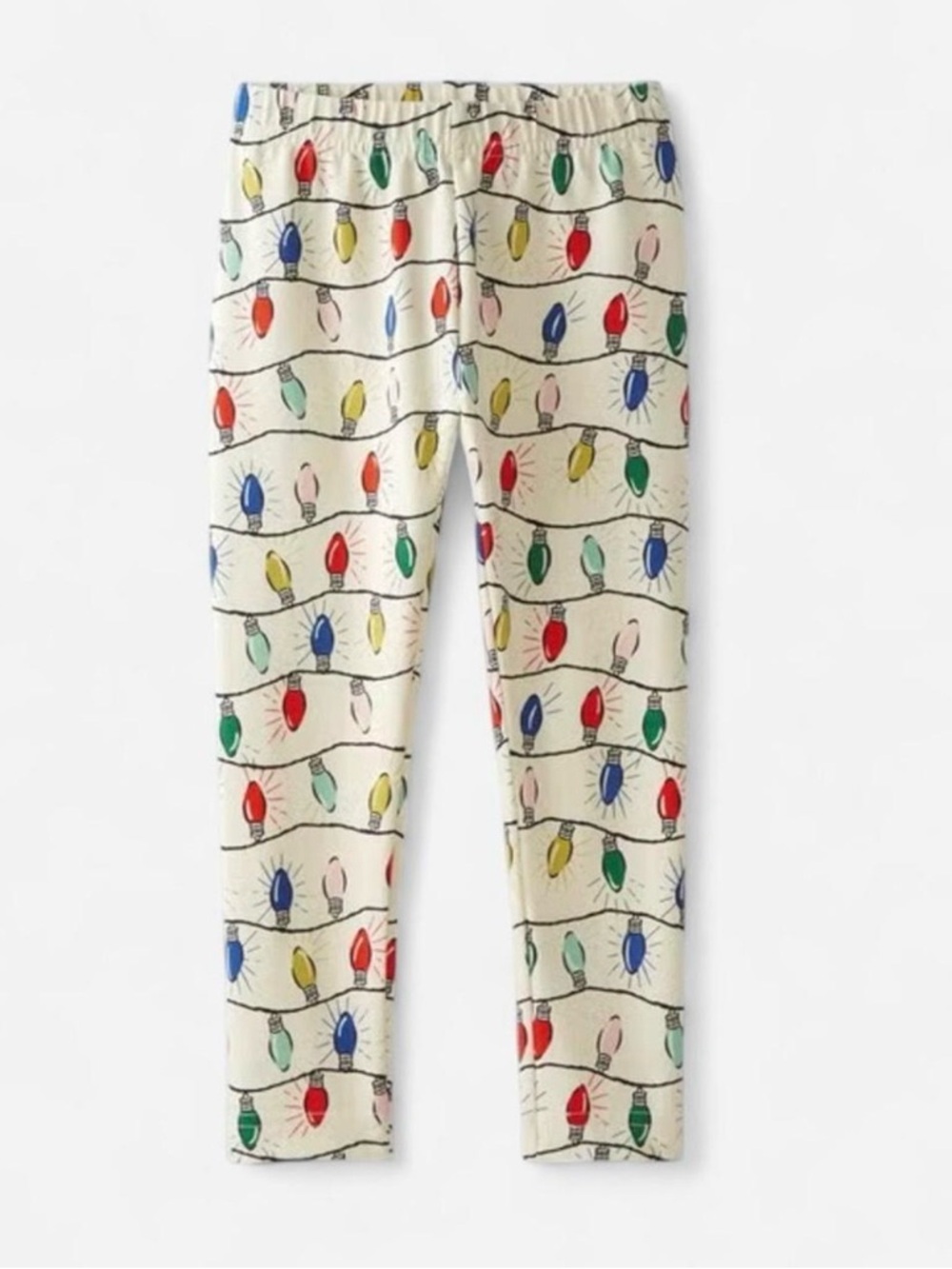 Hanna Andersson 100% Organic Cotton Pants with Colorful Holiday Lights Size 6/7